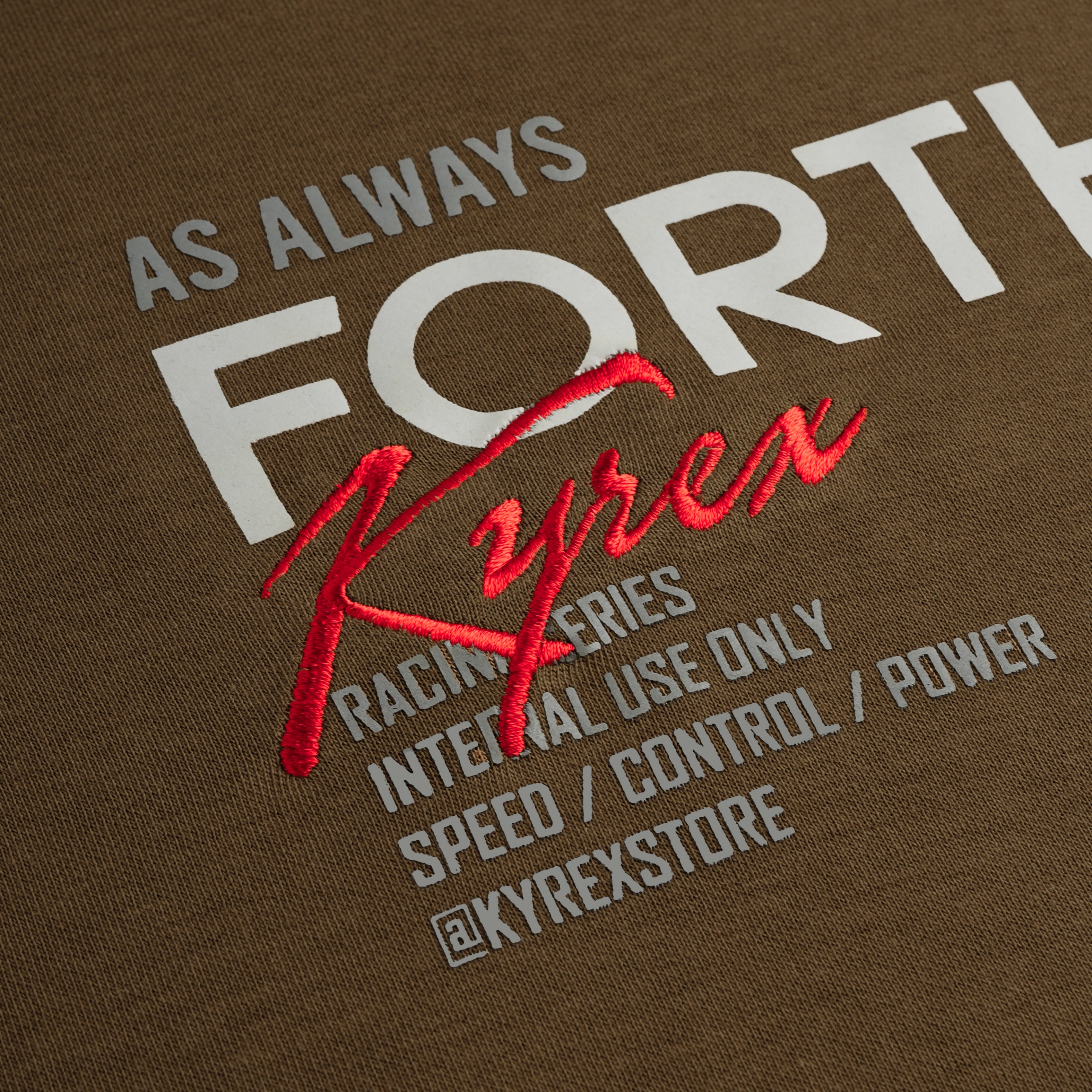 Double Sleeve Racing Division T-shirt - Brown
