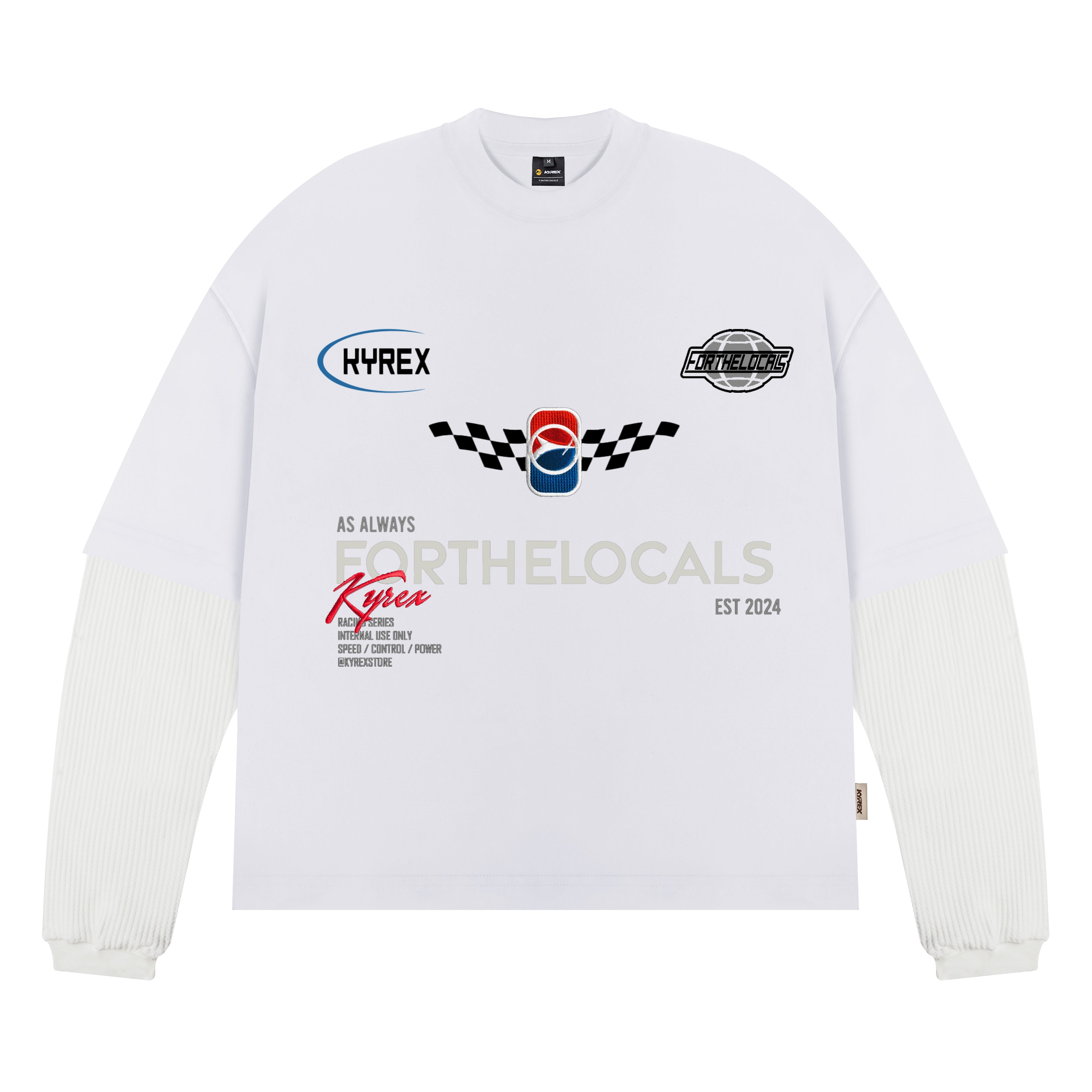 Double Sleeve Racing Division T-shirt - White