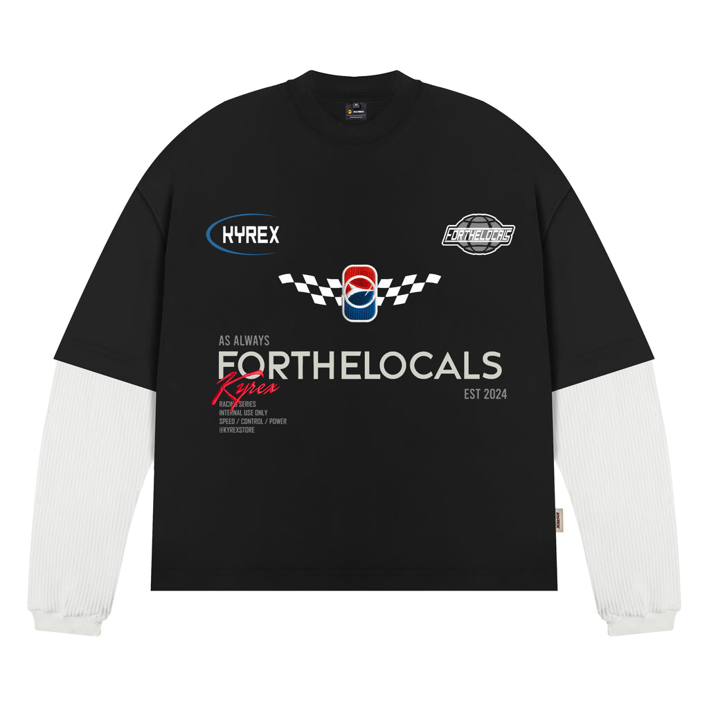 Double Sleeve Racing Division T-shirt - Black