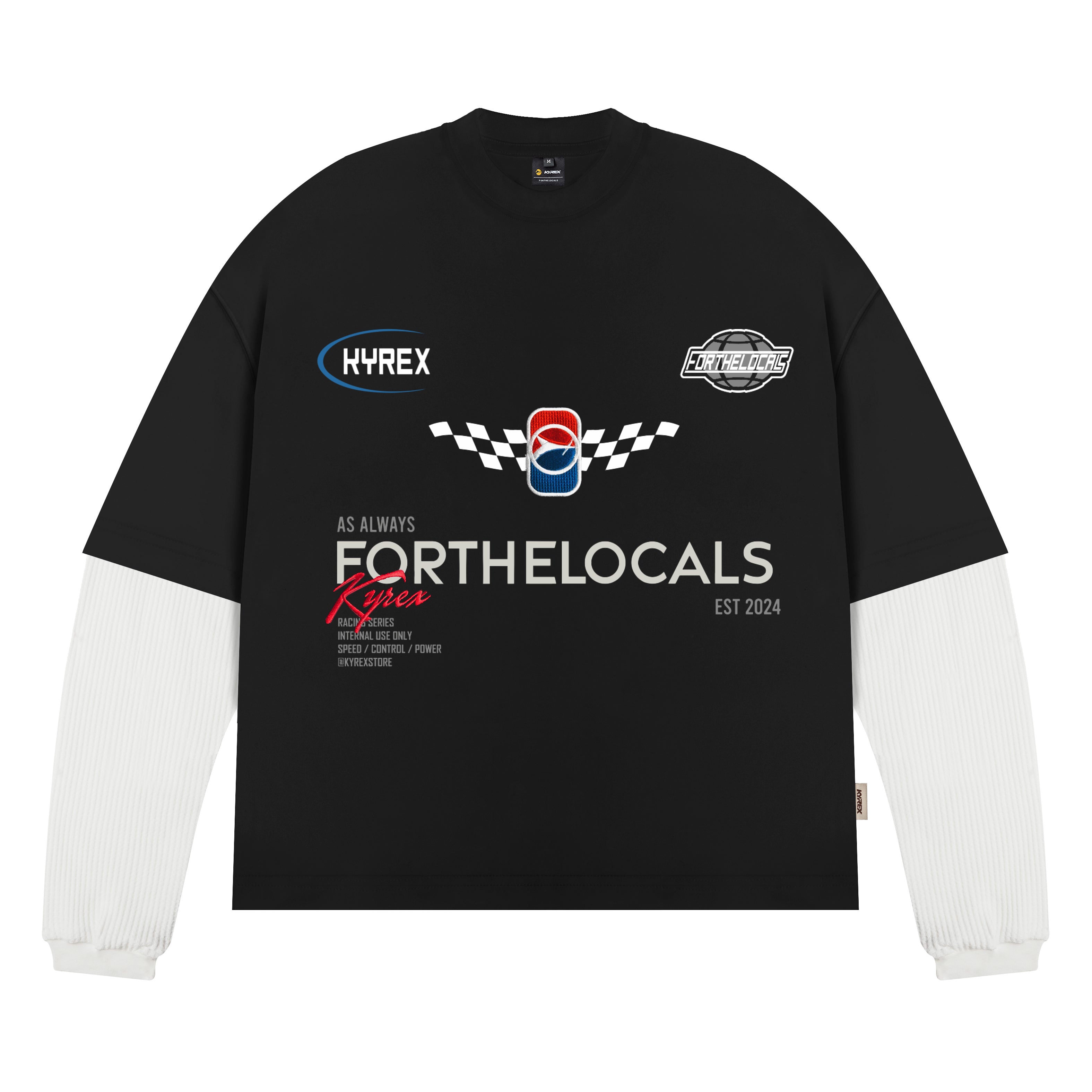 Double Sleeve Racing Division T-shirt - Black
