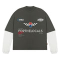 Double Sleeve Racing Division T-shirt - Grey