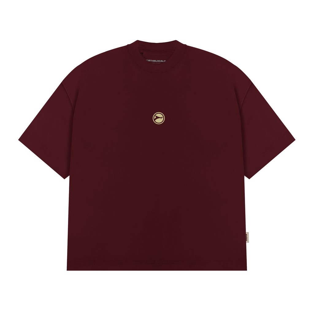 Essential Daily Wear T-shirt Maroon/Cream