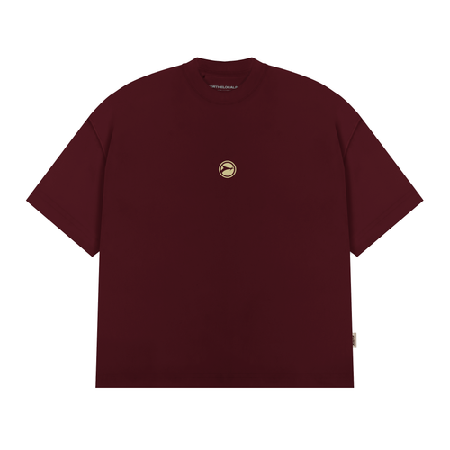 Essential Daily Wear T-shirt Maroon/Cream