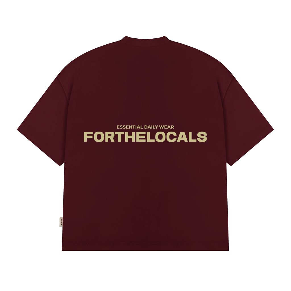 Essential Daily Wear T-shirt Maroon/Cream