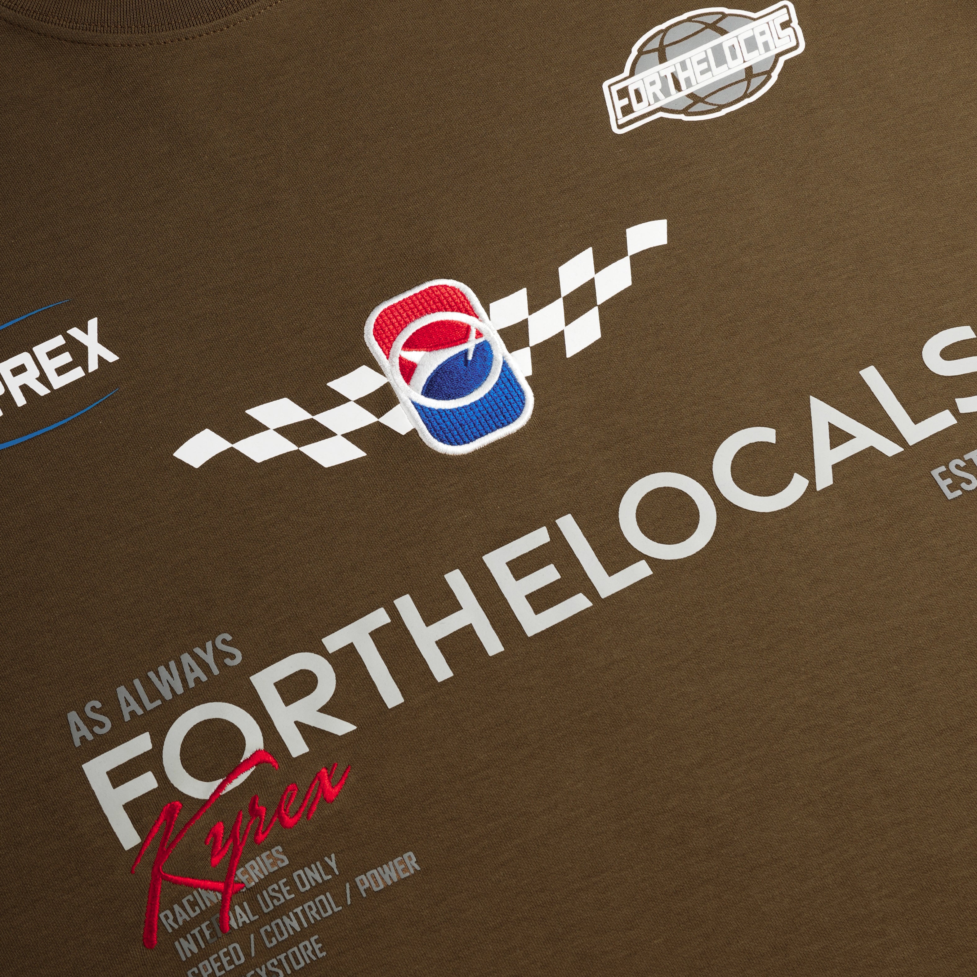 Double Sleeve Racing Division T-shirt - Brown
