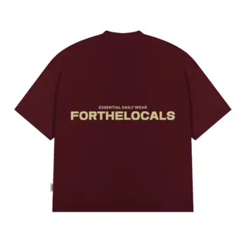 Essential Daily Wear T-shirt Maroon/Cream